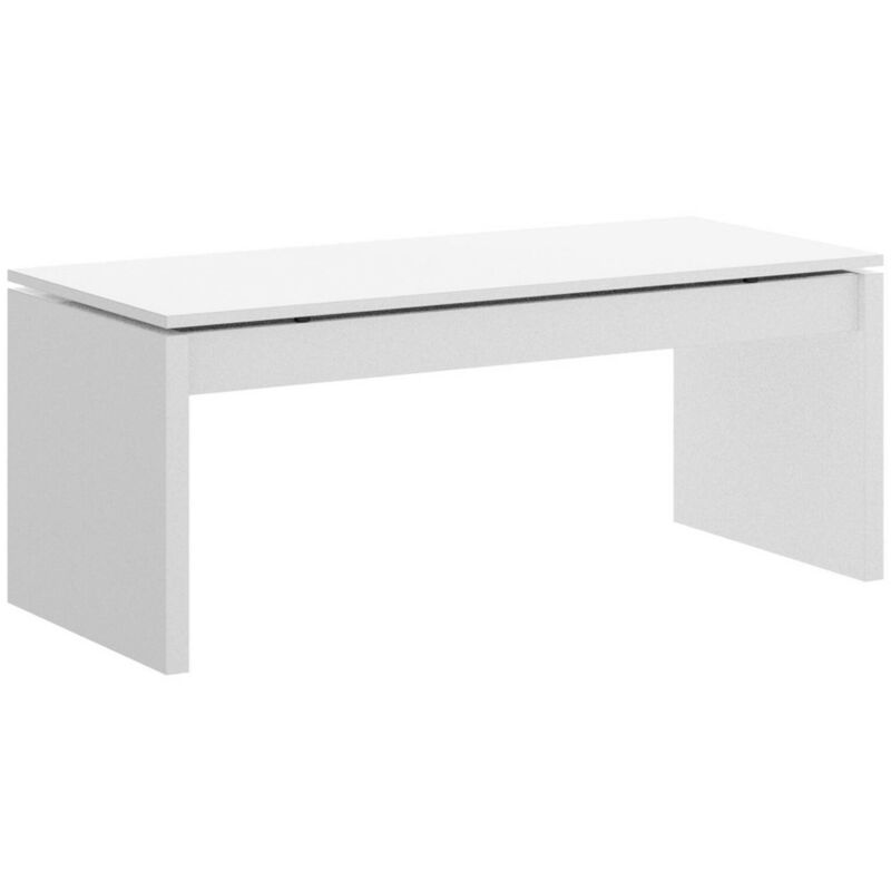 foto del prodotto dmora tavolino da salotto cuar, porta riviste da soggiorno con vano portaoggetti, tavolo basso da caff elevabile, 102x50h43 cm, bianco, con