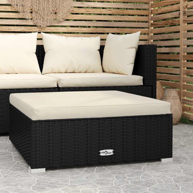 foto del prodotto furniture limited poggiapiedi da giardino con cuscino nero