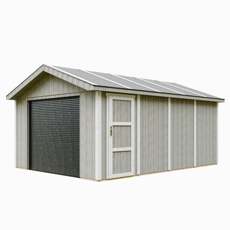 foto del prodotto timbela garage di qualit premium 17 m l378xl530 cm garage per auto, moto, biciclette e macchine da giardinaggio costruzione con pannelli lp