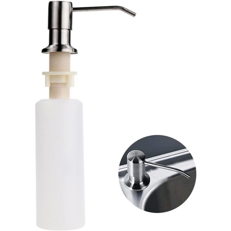 immagine 0 del prodotto bebusingoto distributore di sapone per lavello da cucina in acciaio inossidabile, distributore di sapone da cucina integrato, distributore di