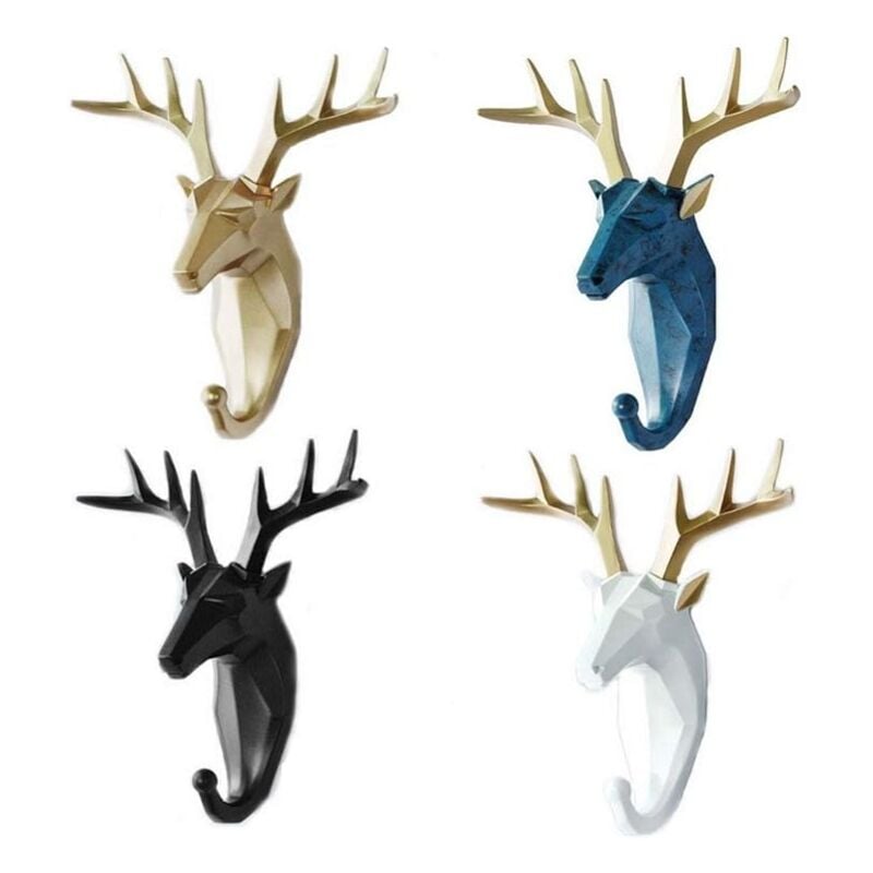 foto del prodotto bebusingoto pezzi testa di cervo decorazione da parete moderna resina animale gancio regalo creativo casa soggiorno camera da letto gioielli