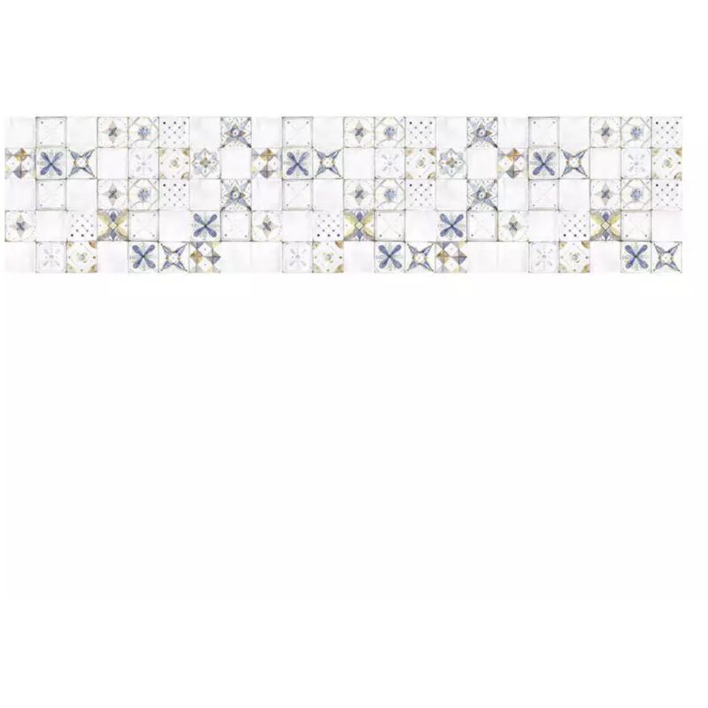 foto del prodotto crearreda paraschizzi adesivo da cucina fantasia provence tiles , 260x60 cm