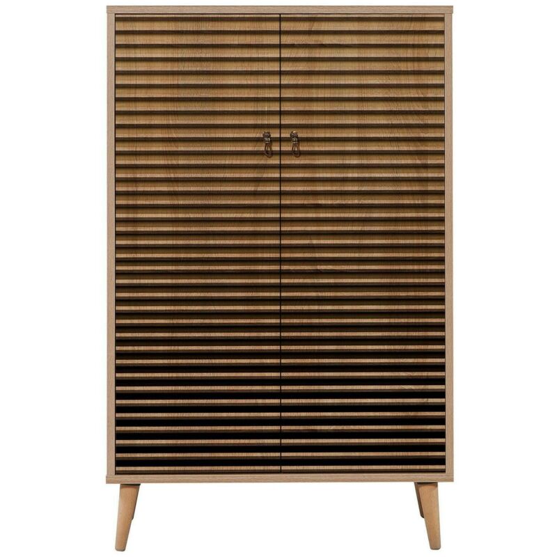 foto del prodotto dmora credenza andalusite, buffet da soggiorno, madia da salotto, dispensa da cucina, 80x36h127 cm, quercia