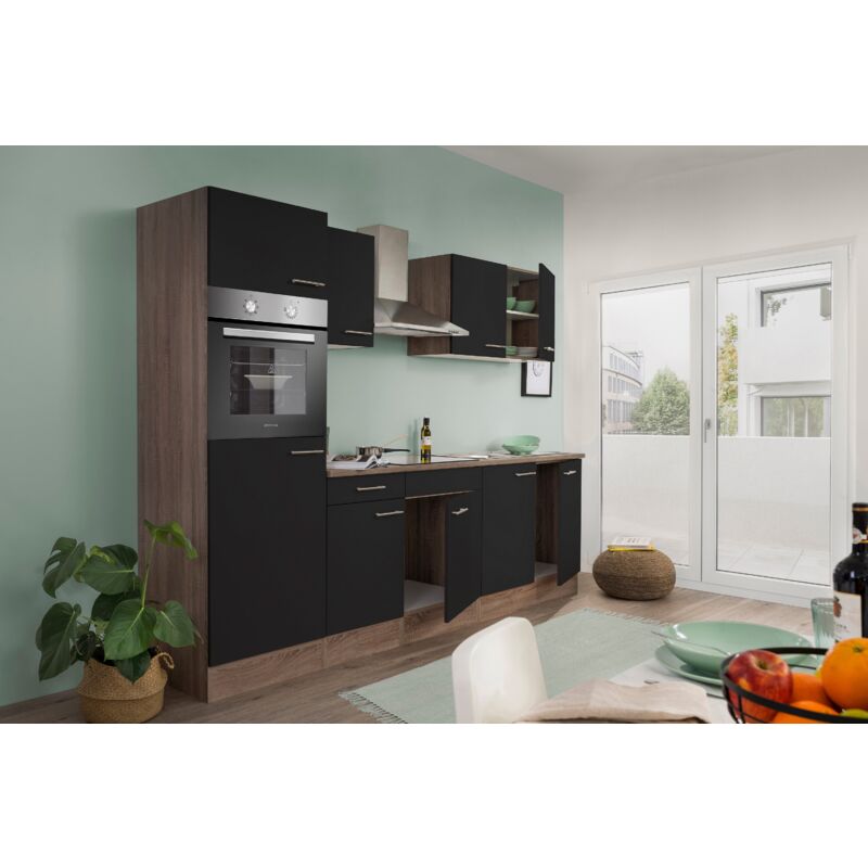 foto del prodotto cucina blocco cucina blocco cucina rovere york nero oliver 270 cm respecta