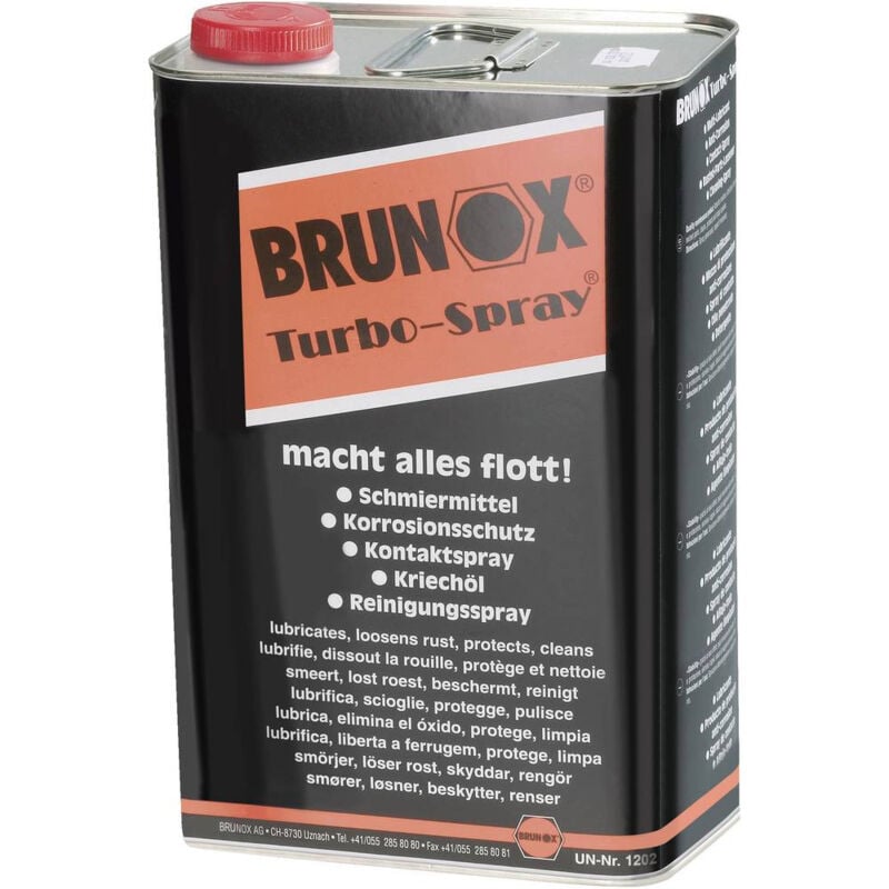 foto del prodotto brunox turbo spray tanica 5l spray multifunzionale universale lubrificante e pulitore 5 litri tanica