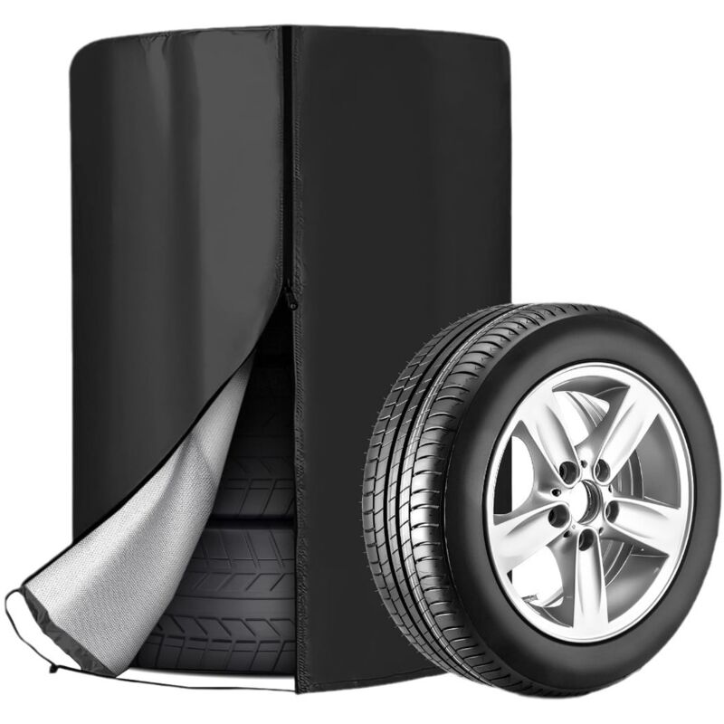 foto del prodotto copri pneumatici per auto 73x110 cm , impermeabile e antipolvere, copertura stagionale per 4 pneumatici, copertura oxford 210d, nero