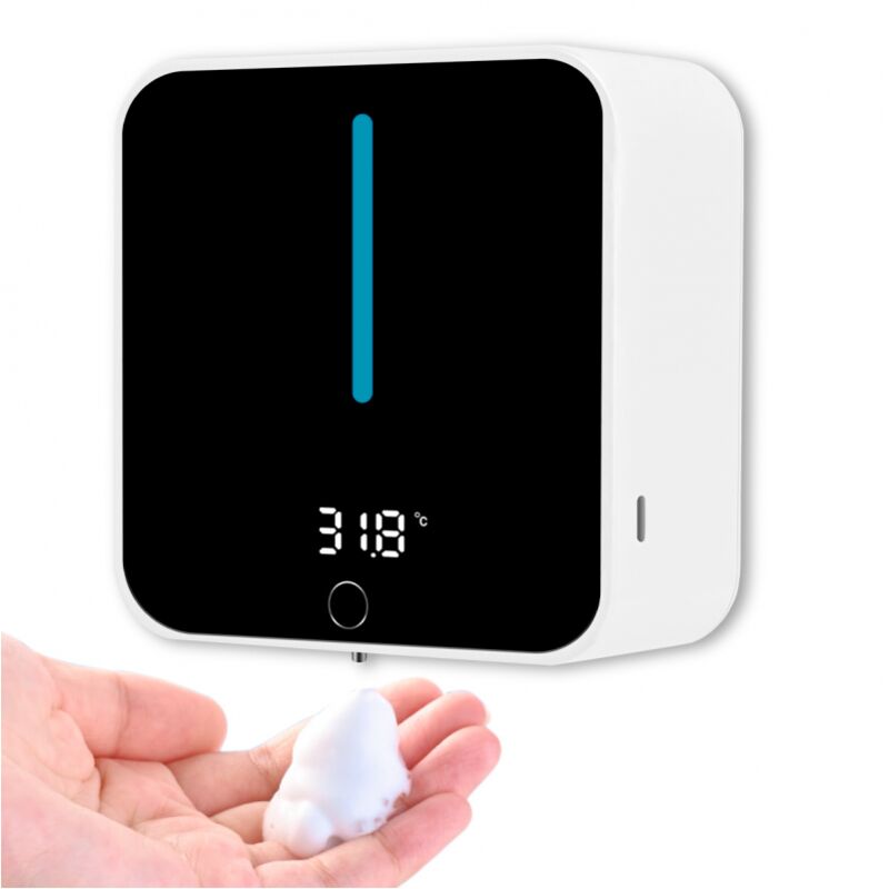 immagine 0 del prodotto cyslmuk distributore automatico di sapone a parete, display lcd che mostra la temperatura ambiente e la velocit , pulibile con un pulsante,