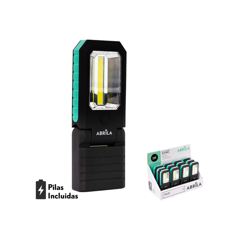 foto del prodotto torcia dede luce da lavoro led cob 300lm articolata 2,5x15,5x6cm magneti,gancio,batterie incluse