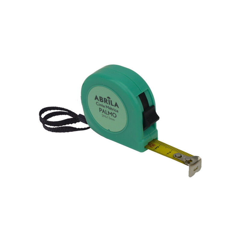 foto del prodotto nastro di misura 2mx13mm verde con blocco, clip magnetica, clip e impugnatura