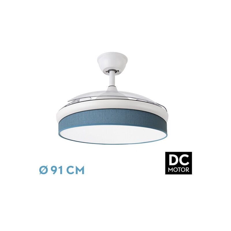 immagine 0 del prodotto fabrilamp fan dc fashion fan white con three abs folding blades e blue diffuser 6 velocit regolabili 3 temperature 3 luci timer e telecomando