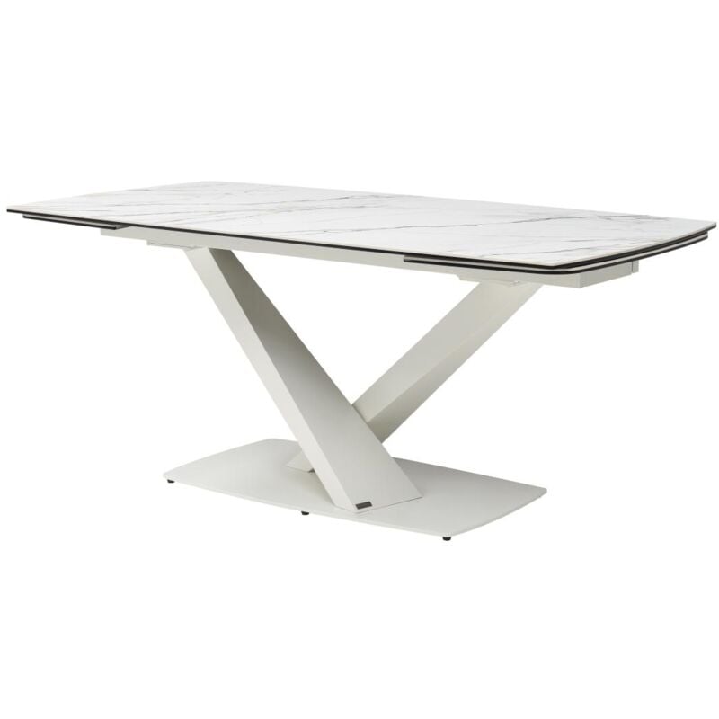 foto del prodotto tavolo da pranzo allun. 6 10px vetro ceramica metallo effetto marmo bianco malena della maison c phy