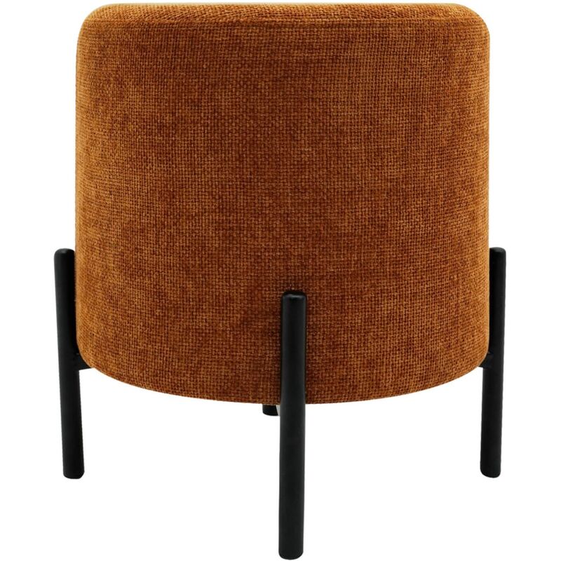 foto del prodotto mobili rebecca pouf rebecca mobili semal 43,5x38x38 tessuto poliestere acciaio arancione nero moderno