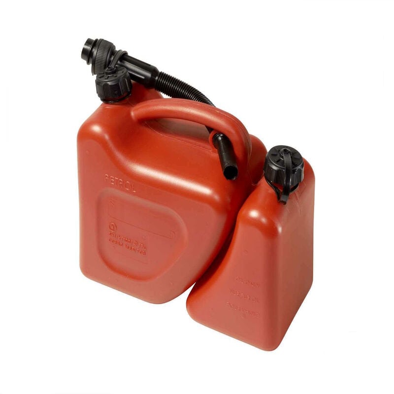 foto del prodotto tanica benzina carburante miscela olio pesante lt5 divisa 3,5 1,5 doppio uso
