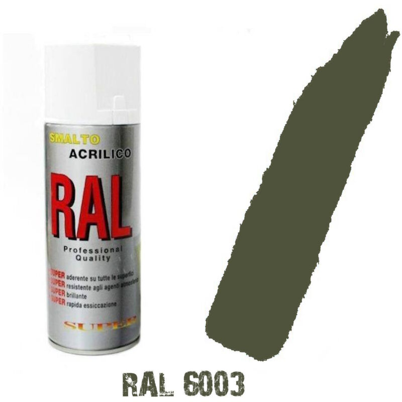 foto del prodotto bomboletta spray verde oliva ral 6003 acrilico vernice brillante lucido graffiti