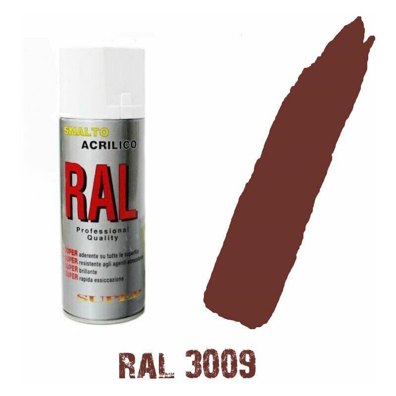 foto del prodotto bomboletta spray ral 3009 rosso ossido scuro acrilico vernice brillante lucido