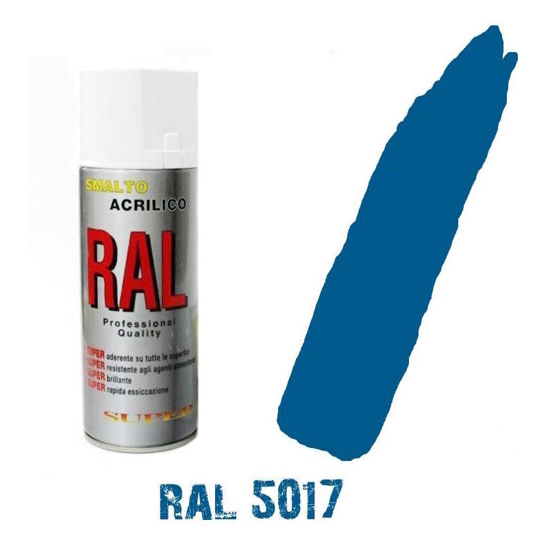 foto del prodotto bomboletta spray celeste cielo ral 5017 acrilico vernice brillante lucido