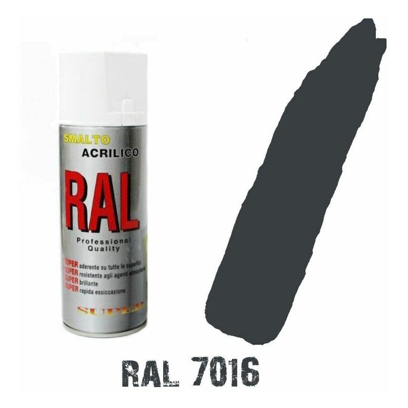 foto del prodotto bomboletta spray grigio antracite ral 7016 acrilico vernice brillante lucido