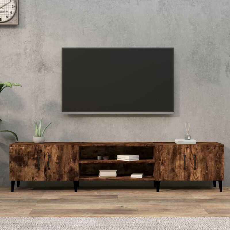 foto del prodotto vidaxl mobile tv rovere fumo 180x31,5x40 cm in legno multistrato