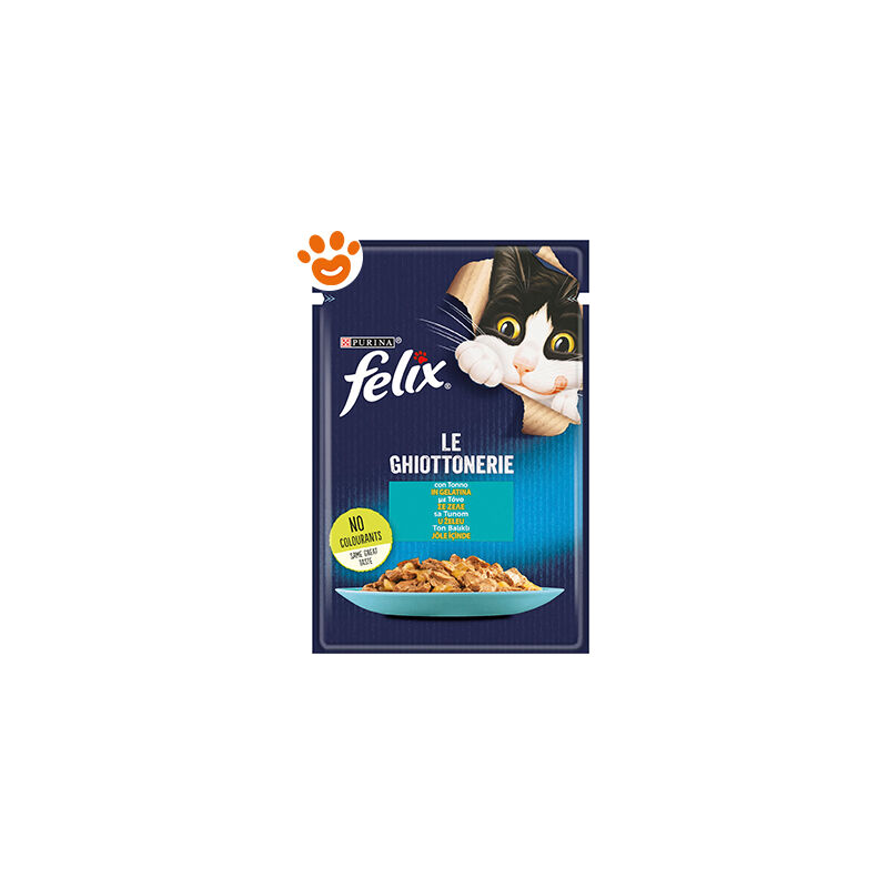 foto del prodotto cat felix le ghiottonerie tonno in gelatina cat felix le ghiottonerie tonno in gelatina bustina da 85 gr purina