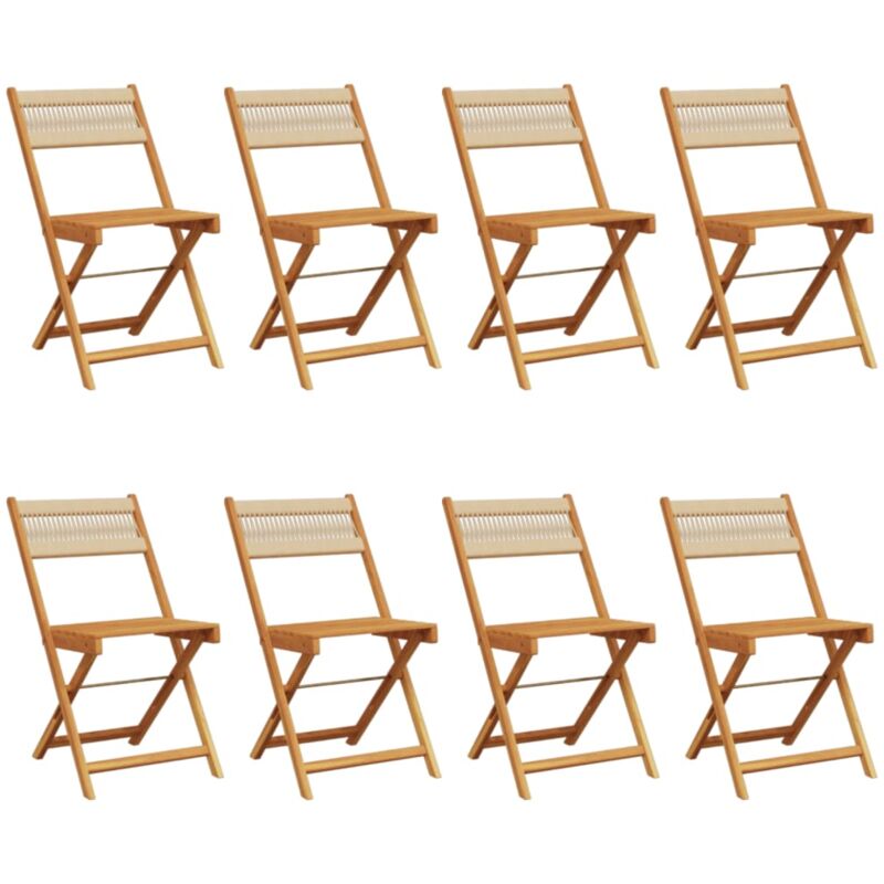 foto del prodotto sedie da giardino pieghevoli 8pz beige legno massello di acacia vidaxl