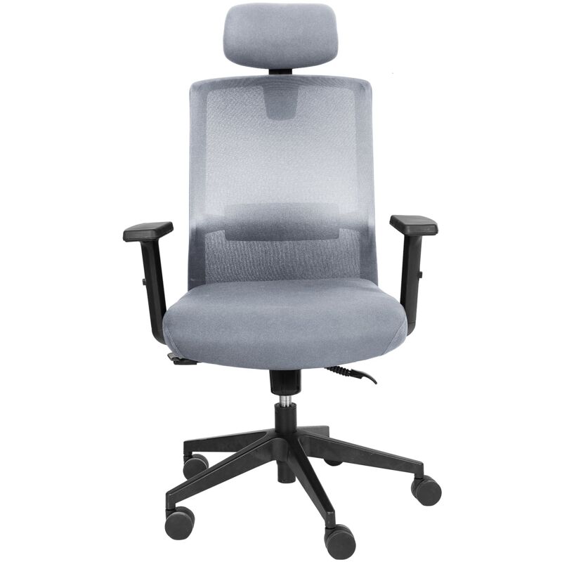 foto del prodotto bizzotto sedia da ufficio ergonomica tallin in tessuto traspirante con ruote grigio