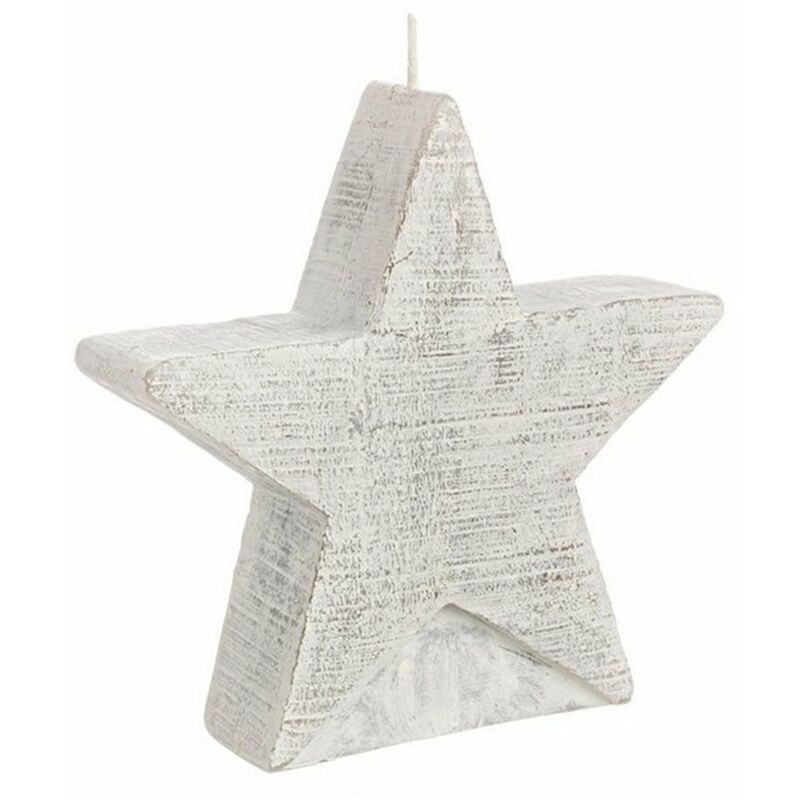 foto del prodotto candela stella astro bianco decorazione natalizia h 15 cm