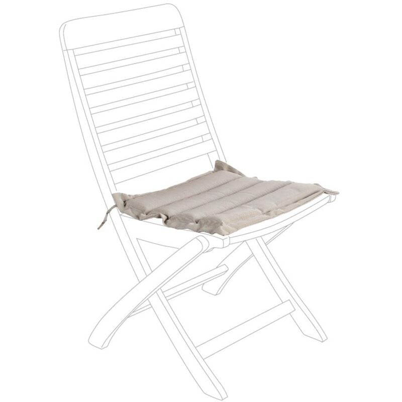 foto del prodotto cuscino trapuntato solo seduta per sedie da esterno e giardino idrorepellente beige kit da 2 pezzi
