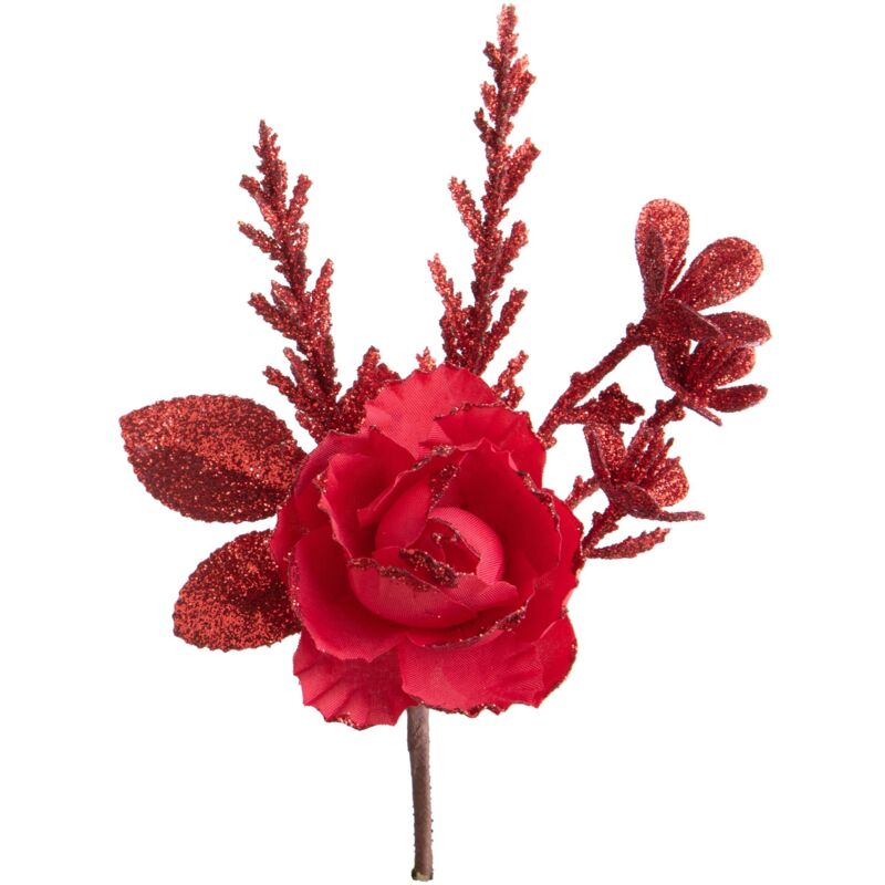 foto del prodotto ramo decorativo con rosa per decorazioni e composizioni floreali h 16 cm champagne