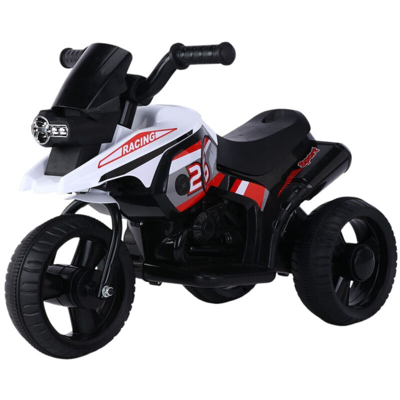 foto del prodotto giordanoshop moto elettrica per bambini 6v 3 ruote con suoni e luci bianco