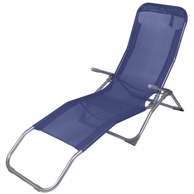 foto del prodotto lettino sdraio colore blu navy 140x95x61 cm