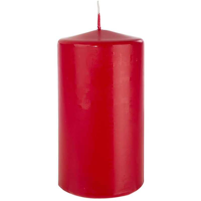 foto del prodotto candela cilindrica a cera colorata decorazione natalizia h 8 cm bianco
