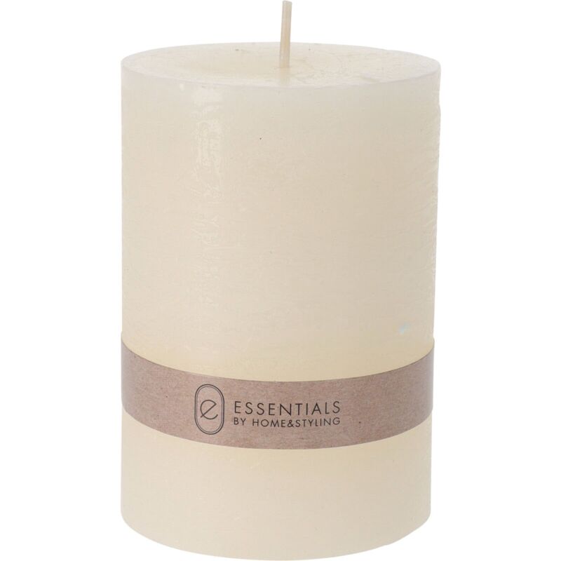 foto del prodotto candela decorativa rustica cilindrica di cera a colonna da interno ed esterno 7 x h 17 cm bianca
