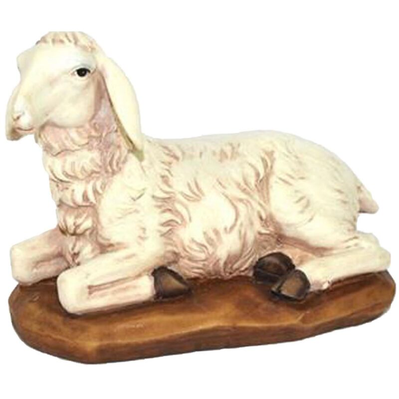 foto del prodotto pecora seduta in poliresina per presepe di natale animali sacra famiglia 10 cm