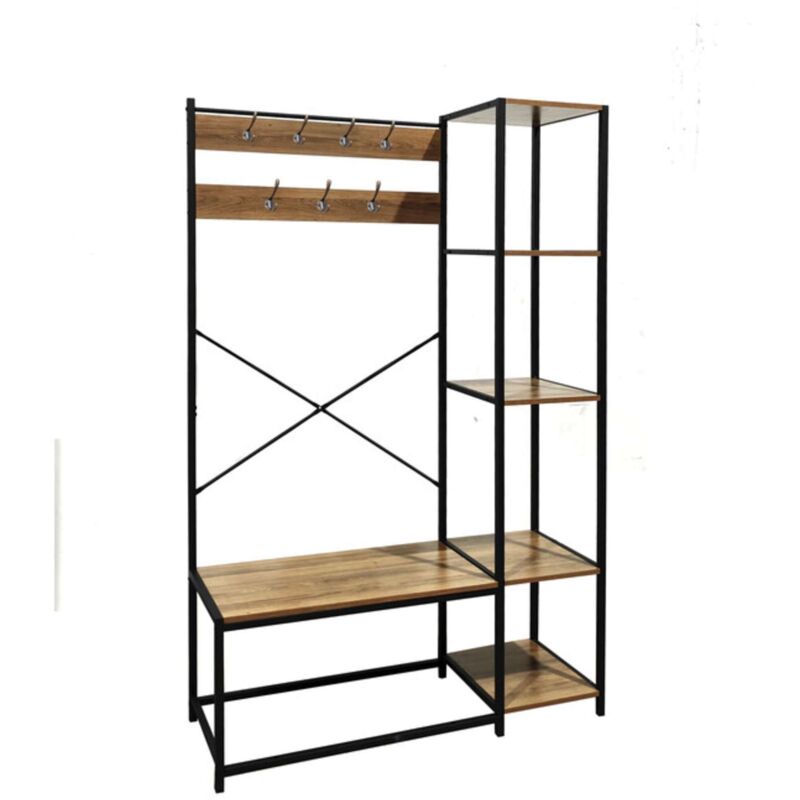 foto del prodotto industrial appendiabiti metal quercia 110x40x180 cm