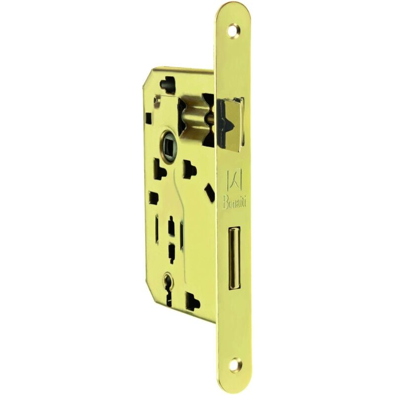 foto del prodotto nbrand bonaiti serratura legno patent inf. b tondo art. 042t ottonato lucido e.35