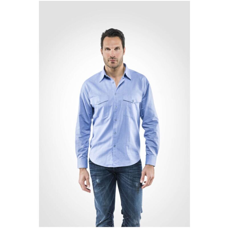 foto del prodotto camicia oxford manica lunga tg. m azzurro