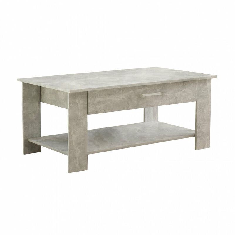 foto del prodotto tavolino salotto myrto 110x60x44 h cm in truciolare bilaminato grigio effetto cemento