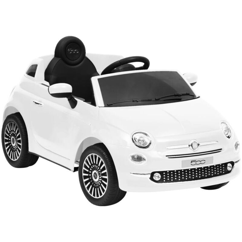 foto del prodotto auto elettrica per bambini fiat 500 bianca