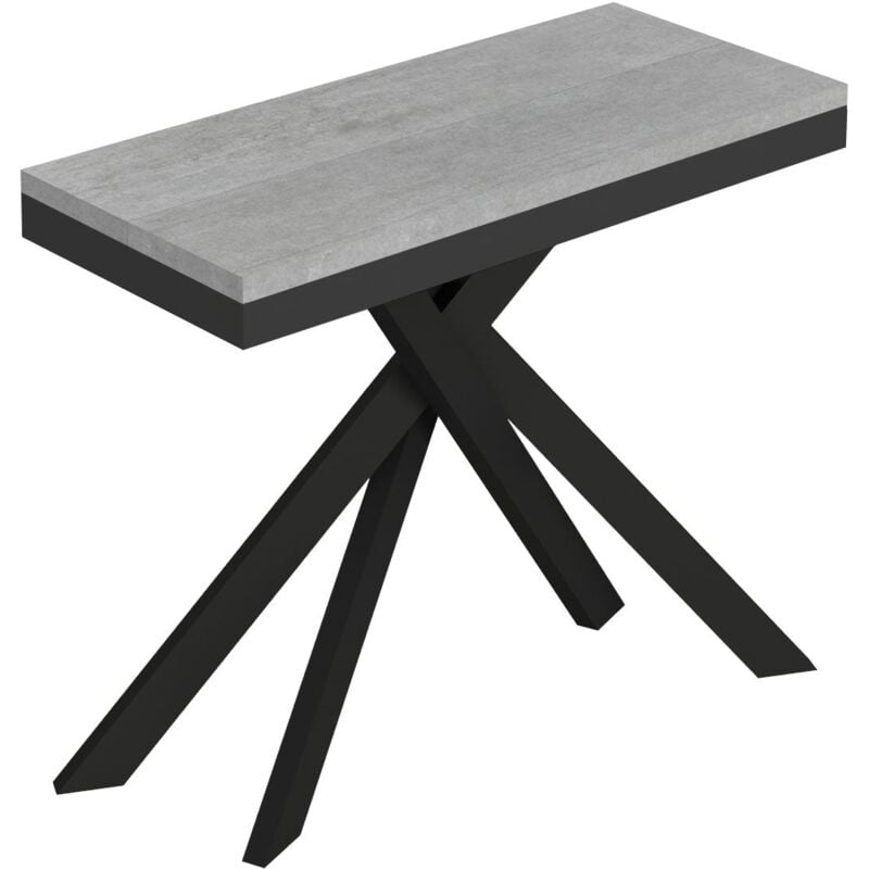 foto del prodotto consolle allungabile 90 300x40x77 cm saki evolution cemento gambe antracite