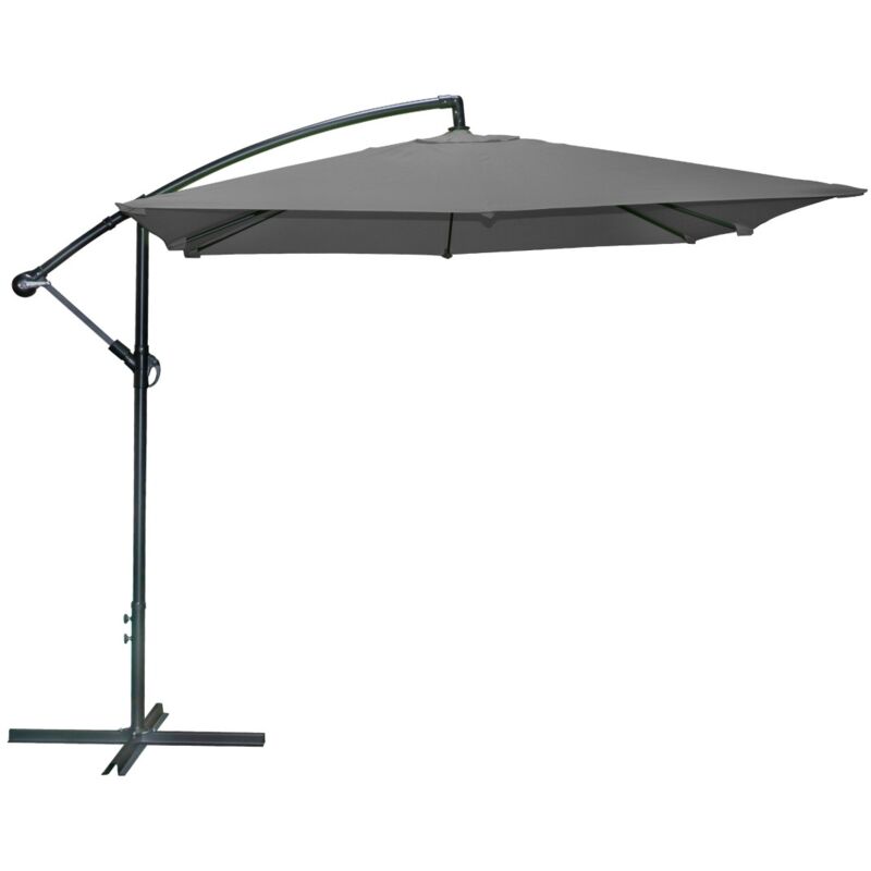 foto del prodotto ombrellone da giardino grigio antracite a sbalzo quadrato 250x250 cm
