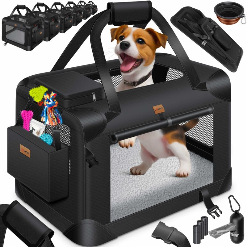 foto del prodotto lovpet cassa per cani scatola per il trasporto di cani pieghevole incl. ciotola per cani borsa per il trasporto di cani scatola per il trasporto di