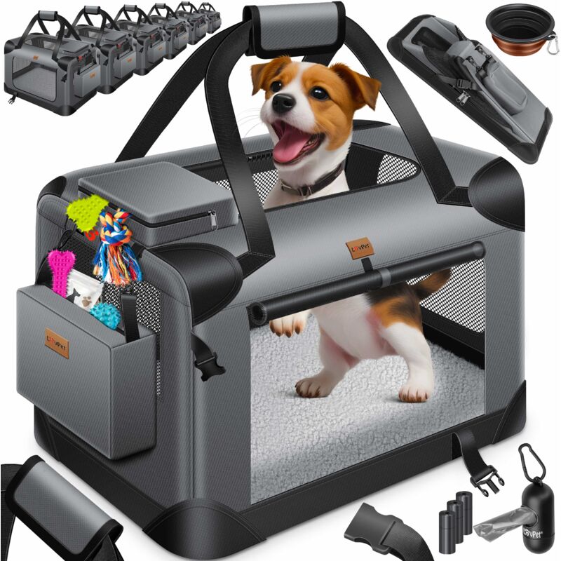 foto del prodotto lovpet cassa per cani box per il trasporto di cani pieghevole incl. ciotola per cani borsa per il trasporto di cani box per il trasporto di animali