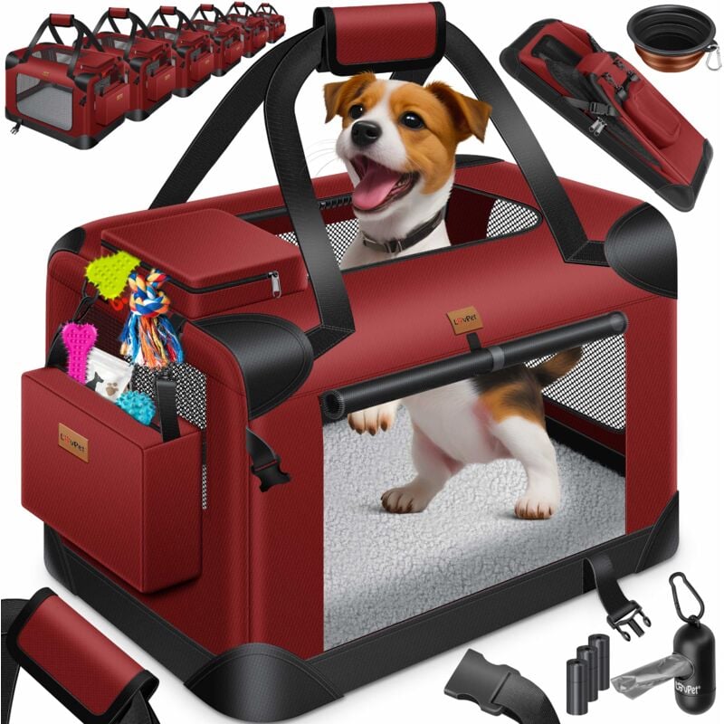 foto del prodotto lovpet cassa per il trasporto di cani pieghevole incl. borsa per il trasporto della ciotola per cani borsa per il trasporto di cani per animali