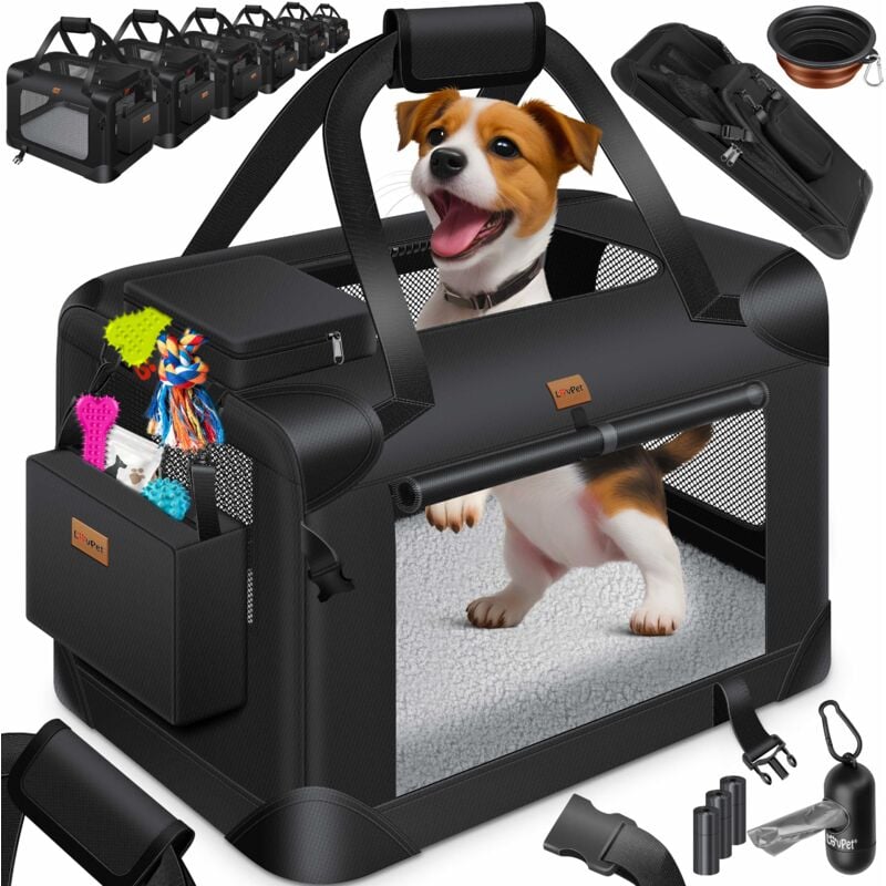 foto del prodotto lovpet cassa per cani scatola per il trasporto di cani pieghevole incl. ciotola per cani borsa per il trasporto di cani scatola per il trasporto di