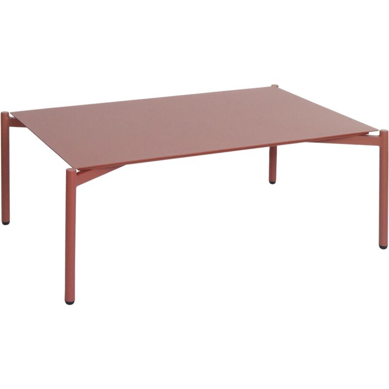 foto del prodotto tavolino da giardino in alluminio hhg 594, tavolo da salotto per esterni da caff da balcone, 105x65cm, terracotta