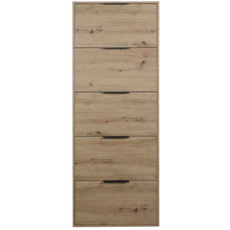 foto del prodotto scarpiera 5 ribalte slim cm. 65x15x174 h rovere a.