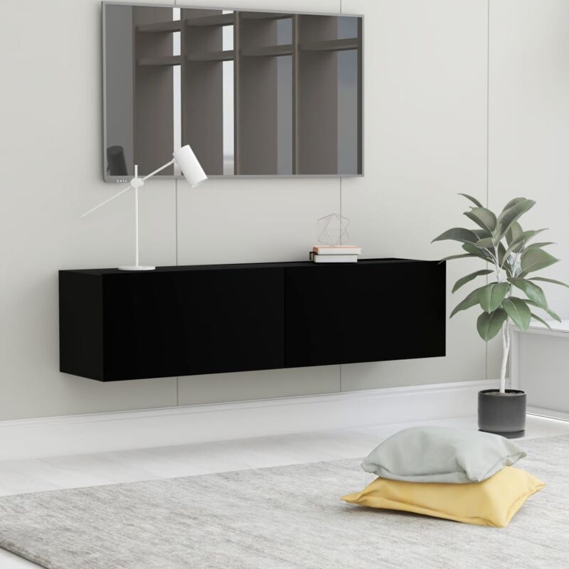 foto del prodotto mobile porta tv ,mobile da soggiorno nero 120x30x30 cm in truciolato itd87846