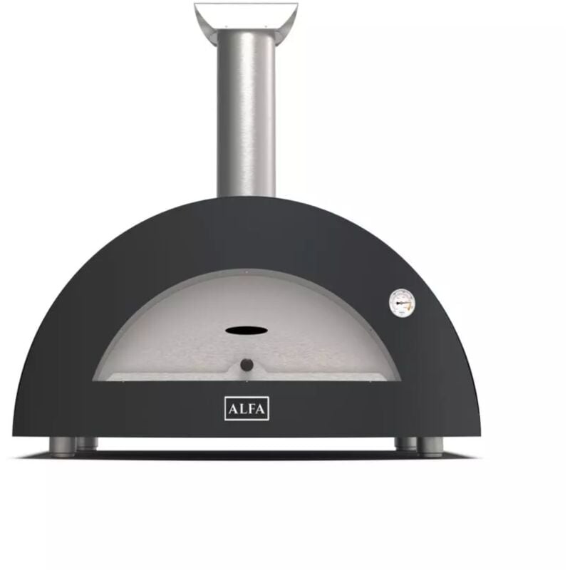 foto del prodotto forno pizza a legna alfa moderno colore nero 3 pizze