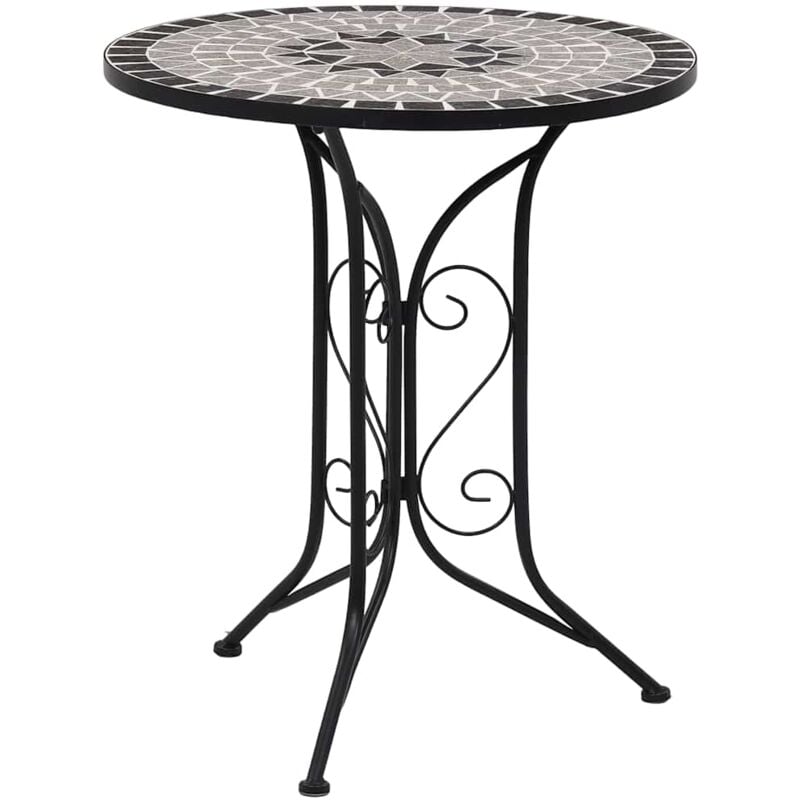 foto del prodotto vidaxl tavolino da bistrot con mosaico grigio 60 cm in ceramica