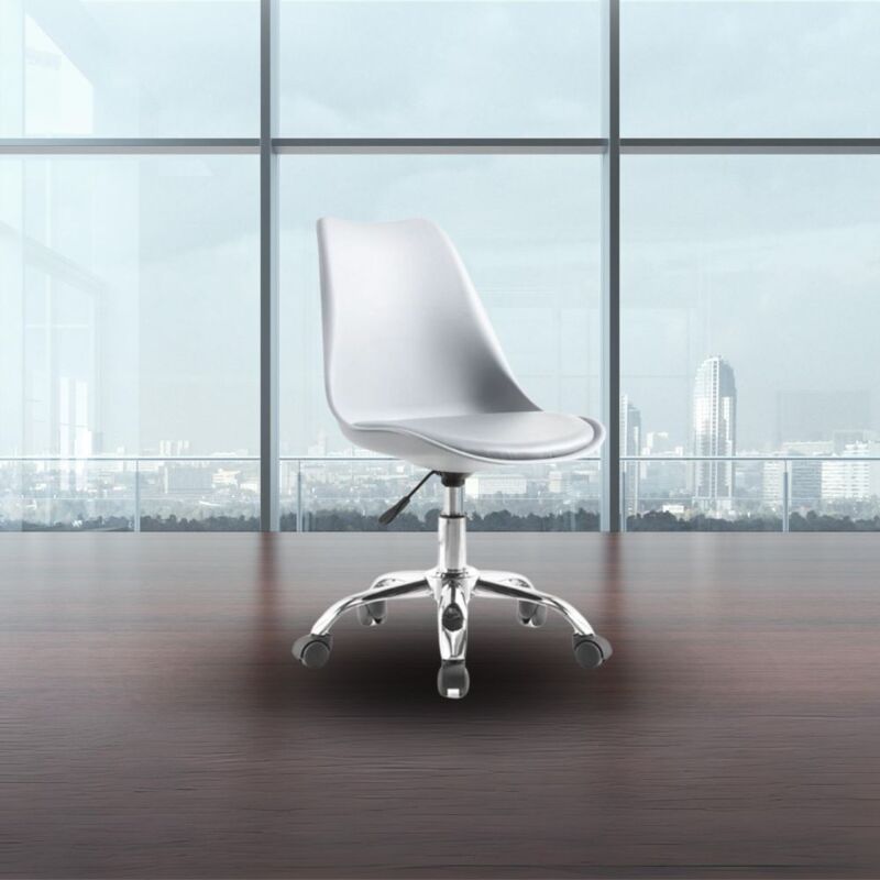 foto del prodotto veriaffari.it sedia da ufficio bianca lc719 seduta ergonomica e ruote